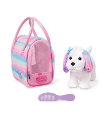 Pucci Pups Çantalı Peluş Köpek (Çizgili) // Maltese