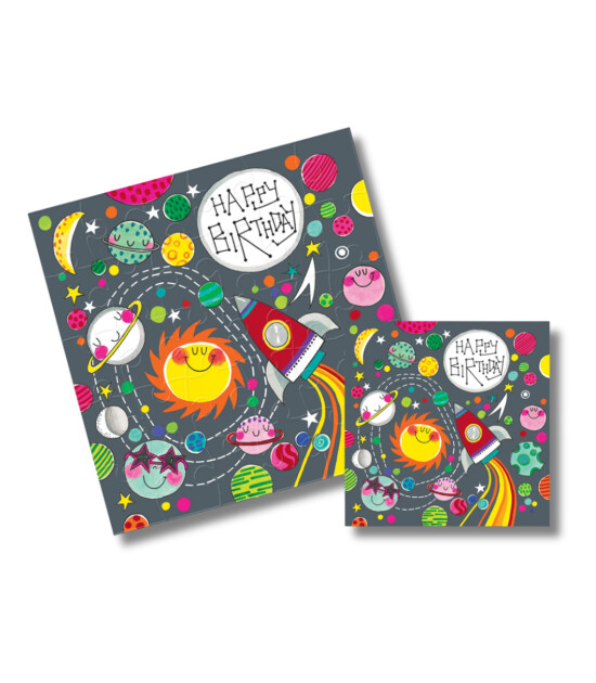 Rachel Ellen Yapbozlu Tebrik Kartı // Space Scene