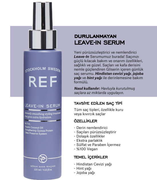 REF Leave in SerumDurulanmayan Saç Serumu (125 ml)