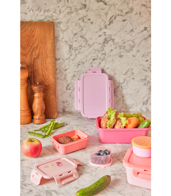 Rice Plastik Lunchbox - Pembe Ve Açık Kırmızı