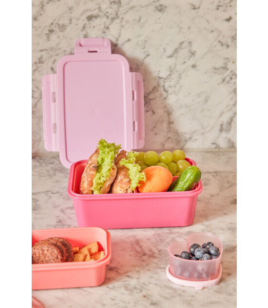 Rice Plastik Lunchbox - Pembe Ve Açık Kırmızı