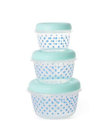 Rice Plastik Saklama Kabı - Mint Puantiye