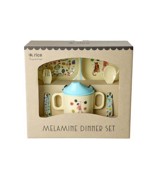 Rice Melamin Çocuk Yemek Seti // Fun Fair - Mint