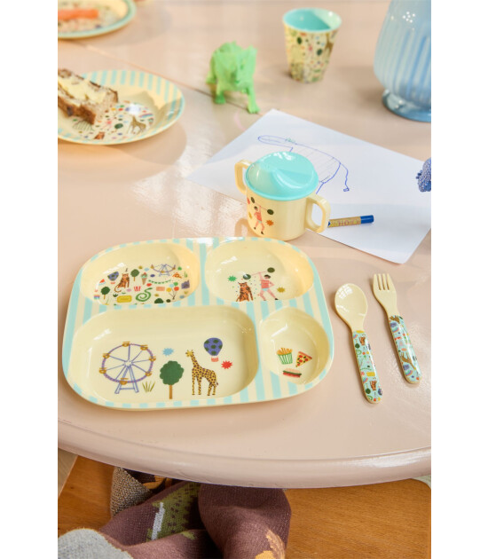 Rice Melamin Çocuk Yemek Seti // Fun Fair - Mint