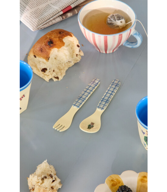 Rice Melamin Çatal & Kaşık Seti // Nathalie Lété - Blue