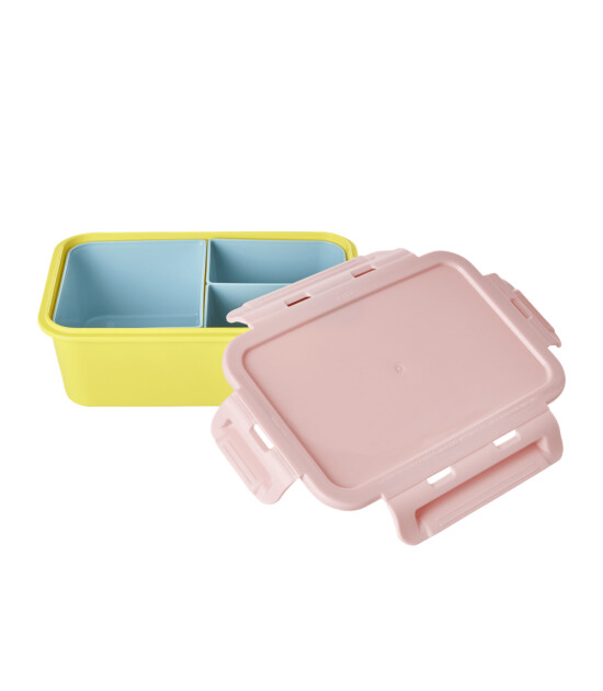 Rice Lunchbox 3 Bölmeli Yemek Kutusu // Soft Pink and Yellow