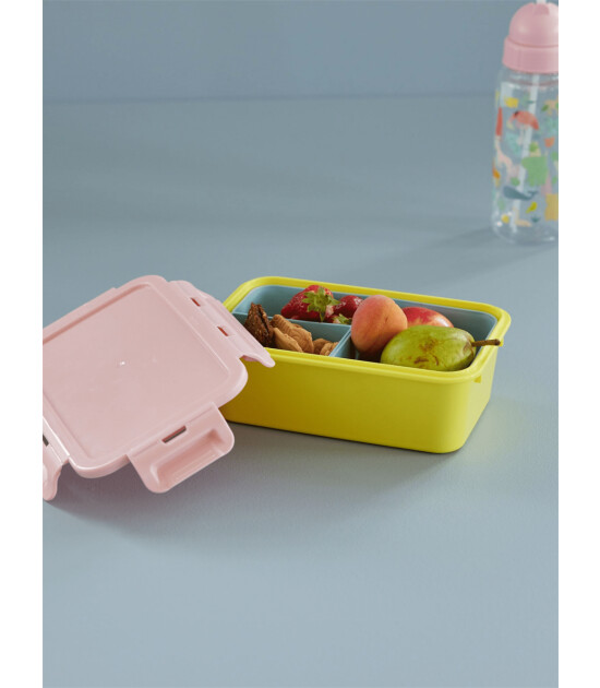 Rice Lunchbox 3 Bölmeli Yemek Kutusu // Soft Pink and Yellow