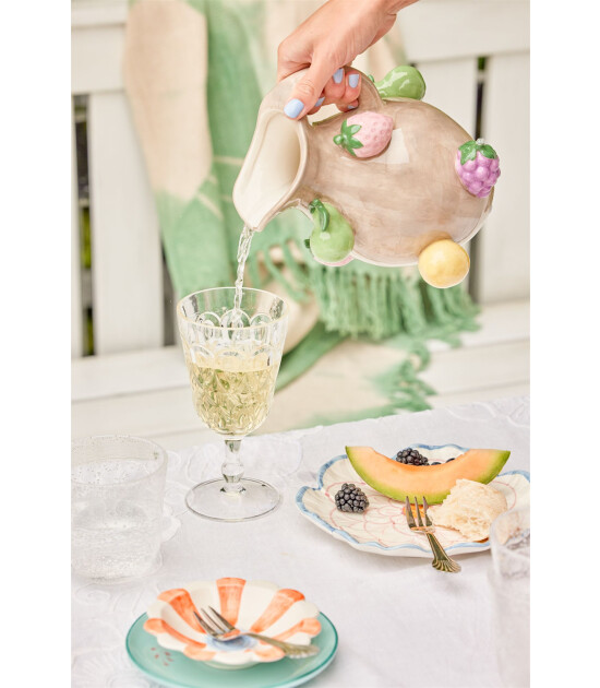 Rice El Yapımı Seramik S&uuml;rahi // Embossed Fuit