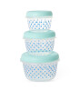 Rice Plastik Gıda Saklama Kabı Set // Dots - Mint