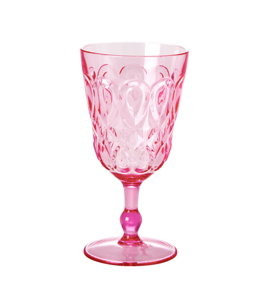 Rice Acrylic Kadeh Bardak // Swirly Embossed - Pink