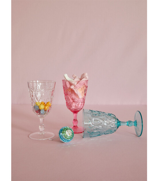 Rice Acrylic Kadeh Bardak // Swirly Embossed - Pink