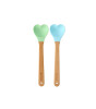 Rice Silikon Mini Kalp Kaşık Set // Mint&Green