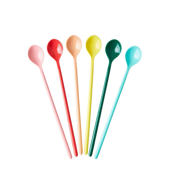 Rice Melamine Latte Kaşığı Seti // Dance Out Colors (6 Adet)