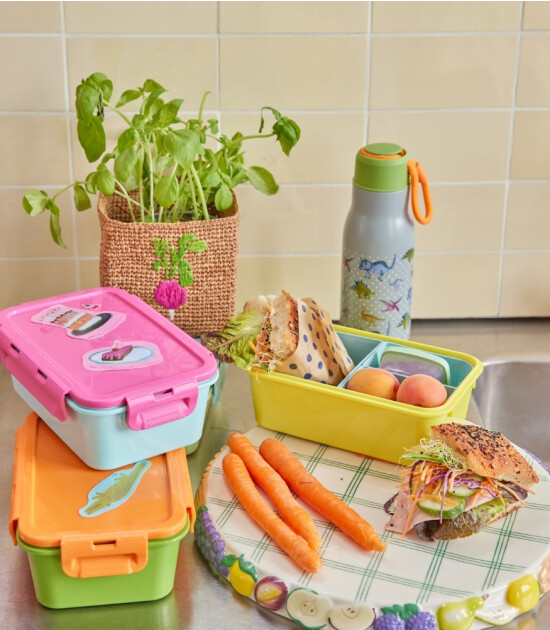 Rice Lunchbox 3 Bölmeli Yemek Kutusu // Pink - Mint