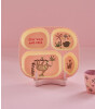 Rice Kids Melamin Bölmeli Tabak // Pink Jungle Animals