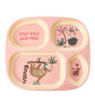 Rice Kids Melamin Bölmeli Tabak // Pink Jungle Animals