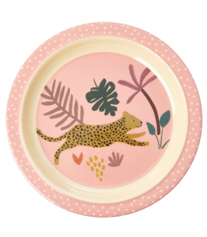 Rice Kids Çocuk Yemek Tabağı // Pink Jungle Animals