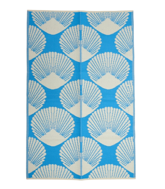 Rice Recycled Geri Dönüşümlü Plastik Halı // Blue Sea Shell Design