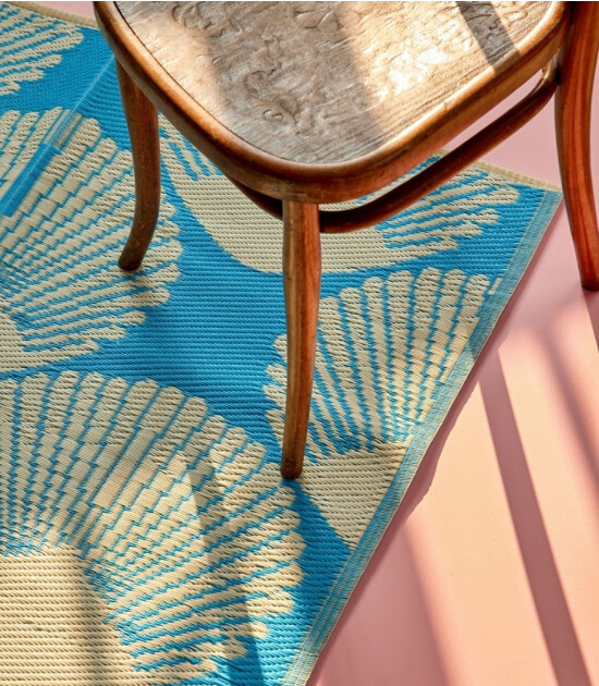 Rice Recycled Geri Dönüşümlü Plastik Halı // Blue Sea Shell Design