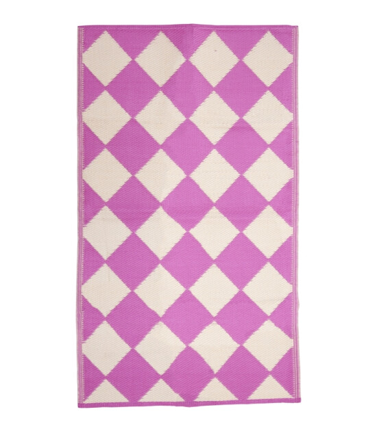 Rice Recycled Geri Dönüşümlü Plastik Runner // Soft Pink Harlequin