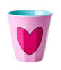 Rice Melamin Bardak - Medium // Heart - Pink