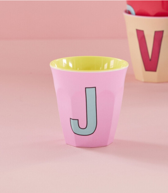 Rice Melamin Harf Bardak (M) // J - Pink