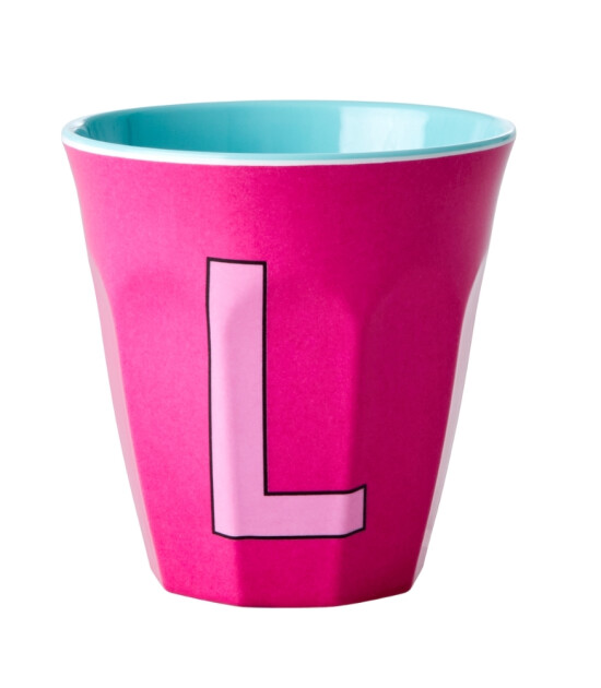 Rice Melamin Harf Bardak (M) // L - Fuchsia