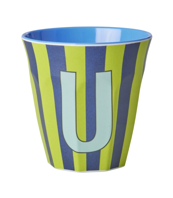 Rice Melamin Harf Bardak (M) // U - Stripes