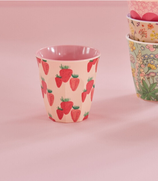 Rice Melamin Bardak - Medium // Strawberry