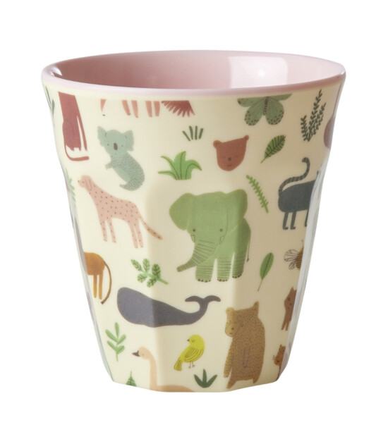 Rice Melamin Bardak (M) // Medium // Sweet Jungle - Pink -Two Tone
