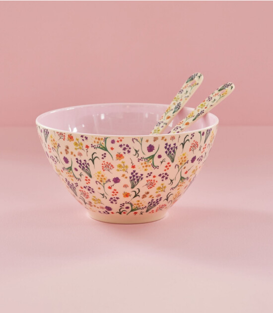 Rice Melamin Salata Kaşığı ve Çatalı // Wild Flowers