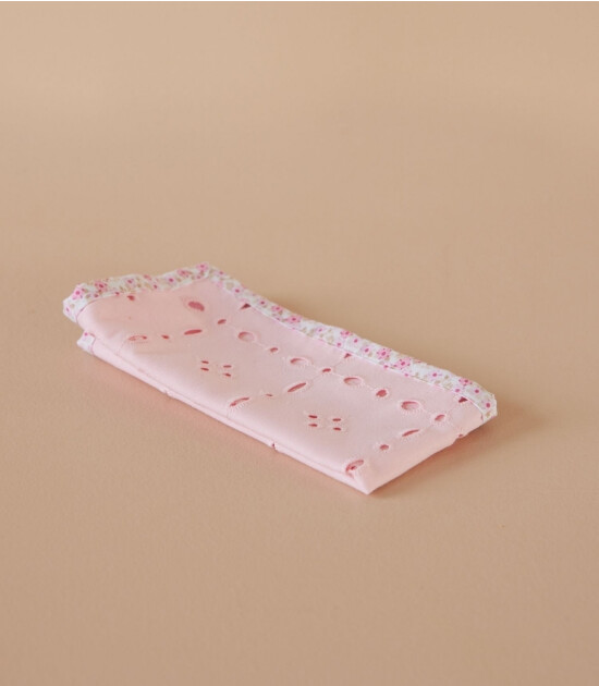 Rice Kumaş Peçete Set Çiçek Biyeli // Pink