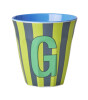 Rice Melamin Harf Bardak - Medium // G - Stripes