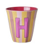 Rice Melamin Harf Bardak - Medium // H - Stripes