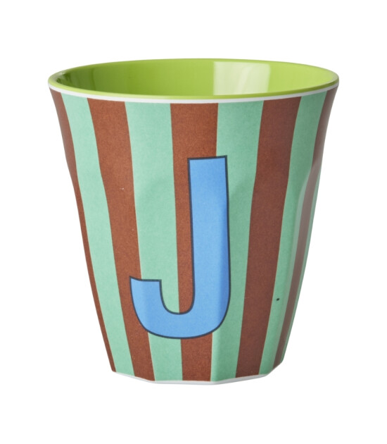 Rice Melamin Harf Bardak (M) // J - Stripes