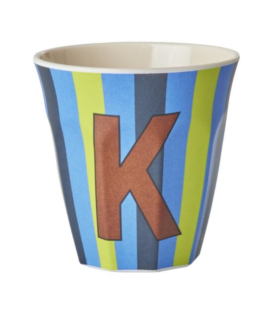 Rice Melamin Harf Bardak (M) // K - Stripes