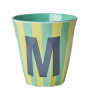 Rice Melamin Harf Bardak (M) // M - Stripes