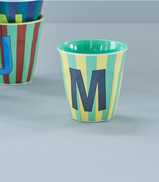 Rice Melamin Harf Bardak (M) // M - Stripes