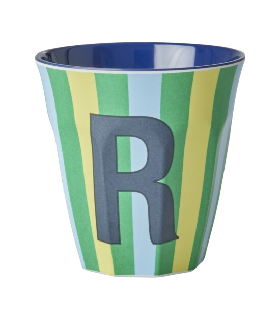 Rice Melamin Harf Bardak (M) // R - Stripes
