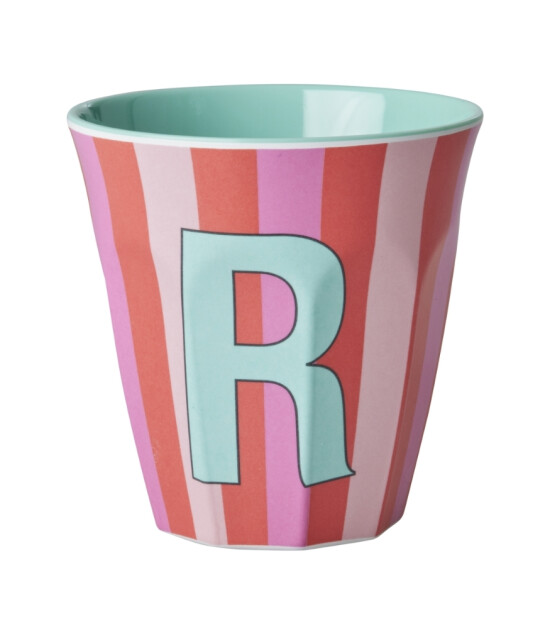 Rice Melamin Harf Bardak (M) // R - Stripe