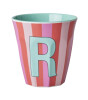 Rice Melamin Harf Bardak (M) // R - Stripe