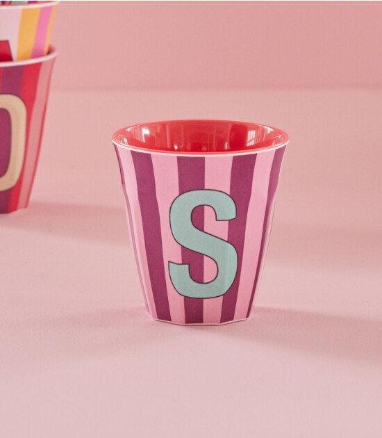 Rice Melamin Harf Bardak (M) // S - Stripe