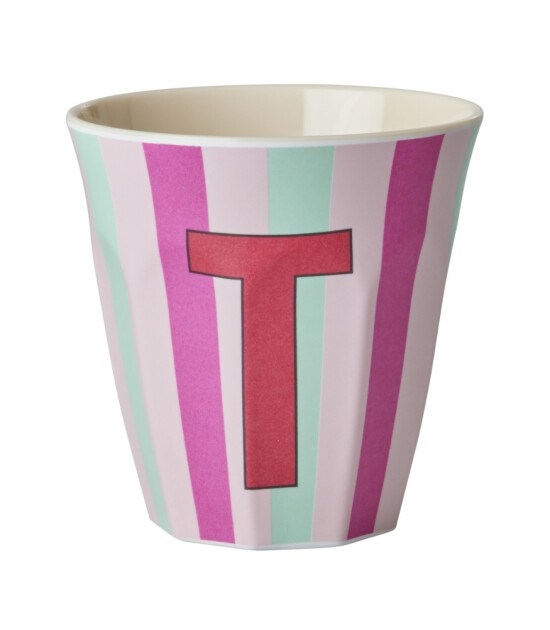 Rice Melamin Harf Bardak (M) // T - Stripe
