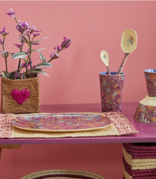 Rice Melamin Bardak - Medium // Wild Vintage Flower