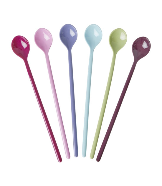 Rice Melamine Latte Kaşığı Seti // Colors (6 Adet)