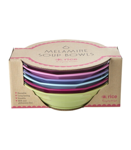 Rice Melamine Yemek Tabak Set // Colorsy (6 Adet)