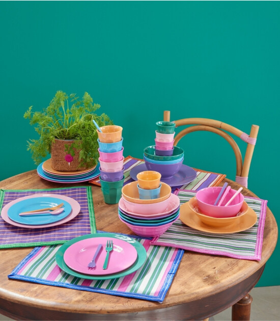 Rice Melamine Round Yemek Tabak // 6 Color (1 Adet)