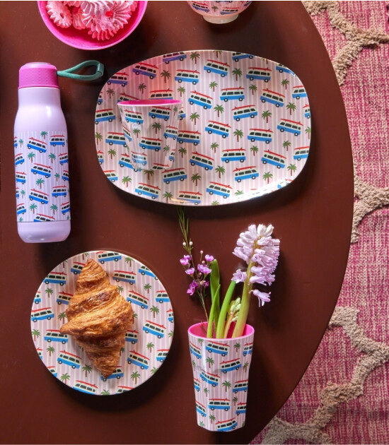 Rice Melamin Dikdörtgen Tepsi Tabak // Pink Cars