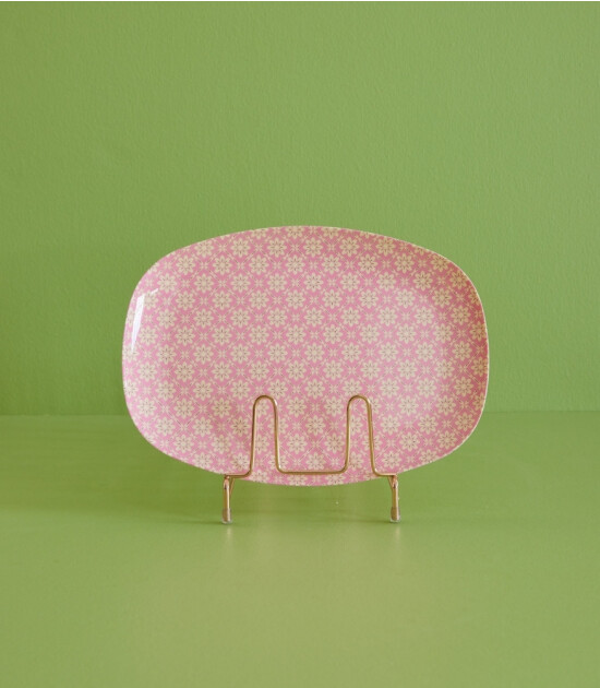 Rice Melamin Dikd&ouml;rtgen Tepsi Tabak // Graphic Flower