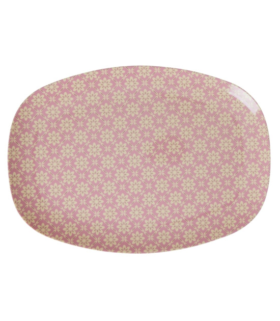 Rice Melamin Dikd&ouml;rtgen Tepsi Tabak // Graphic Flower